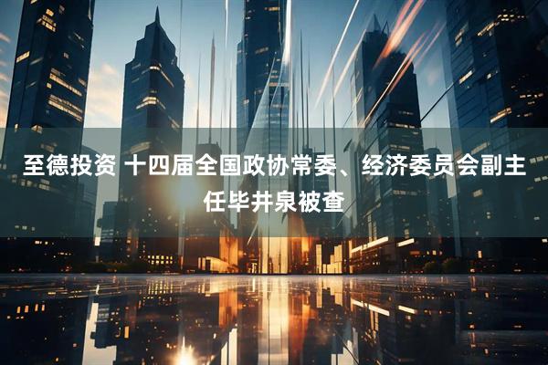 至德投资 十四届全国政协常委、经济委员会副主任毕井泉被查