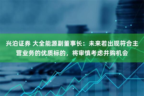 兴泊证券 大全能源副董事长：未来若出现符合主营业务的优质标的，将审慎考虑并购机会