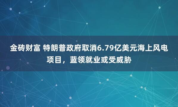 金砖财富 特朗普政府取消6.79亿美元海上风电项目，蓝领就业或受威胁