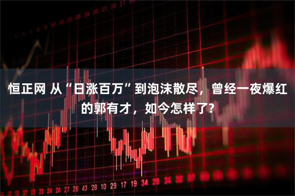 恒正网 从“日涨百万”到泡沫散尽，曾经一夜爆红的郭有才，如今怎样了?