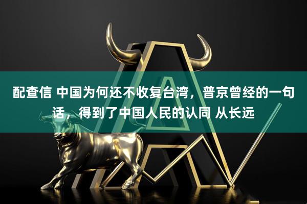 配查信 中国为何还不收复台湾,普京曾经的一句话,得到了中国人民的认同 从长远
