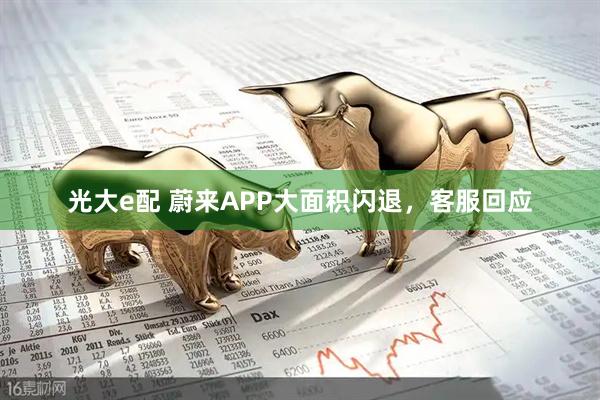 光大e配 蔚来APP大面积闪退，客服回应